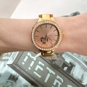 Fossil BQ3723 Weslee Automatic Rose Gold-Tone Stainless Steel Watch